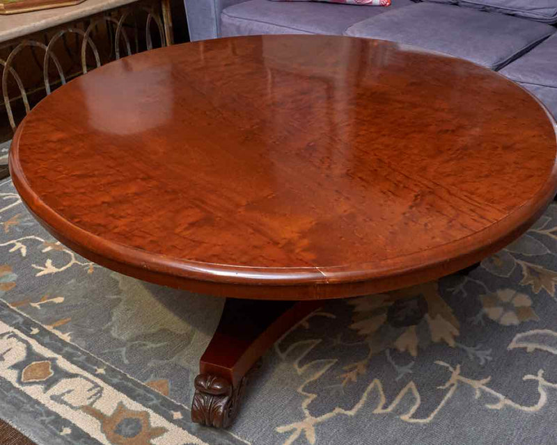 Round Mahogany Empire Style Cocktail Table