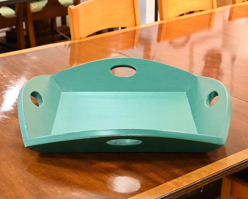 Homestead 4 Handle Square Serving Tray in Green