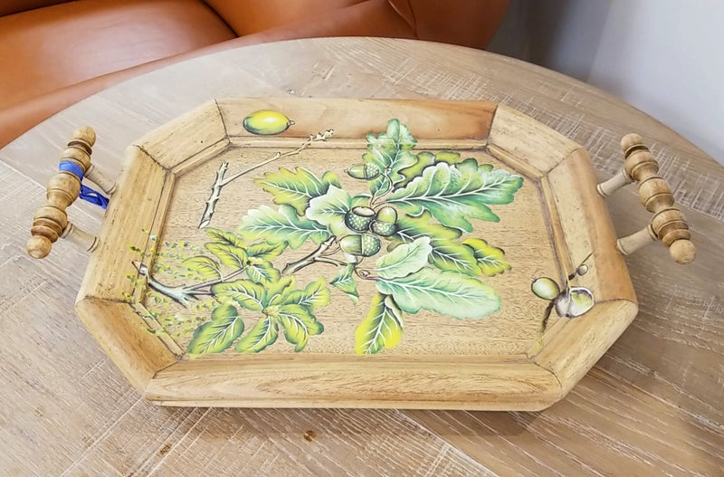 Victorian Small Octagonal Tray with Oak Leaf Motif