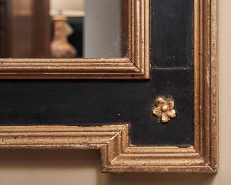 Black & Gold Finish Regency Style Wooden Mirror