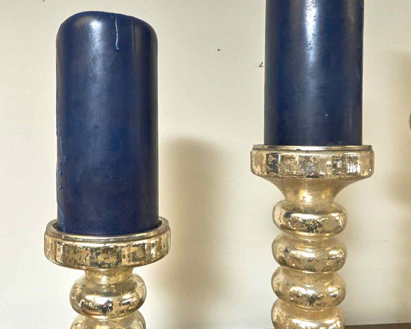 Set of 3 Mercury Glass Candle Sticks