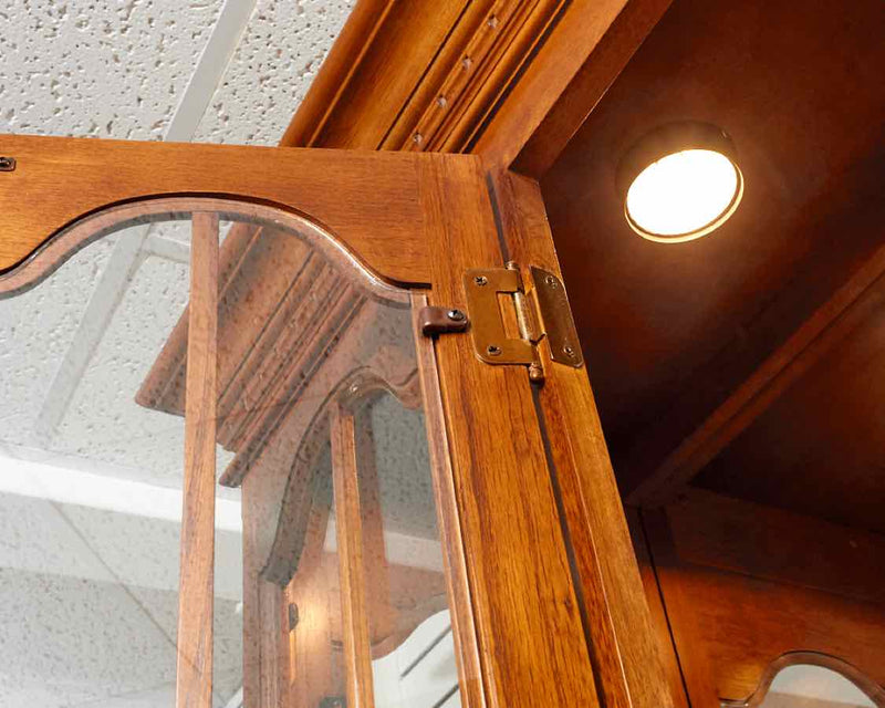 Solid Oak Glass Door China Cabinet