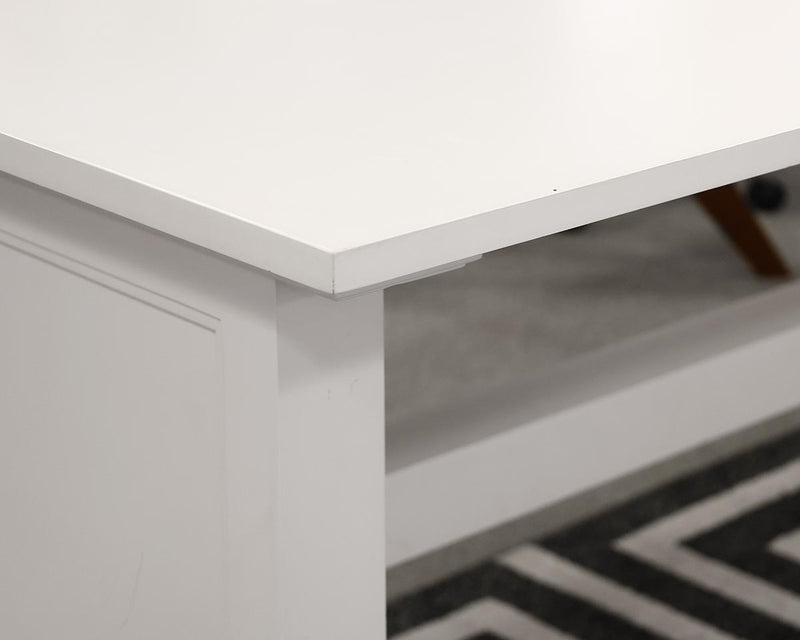 Custom Dining Table with Panel Trestle in White Lacquer Finish