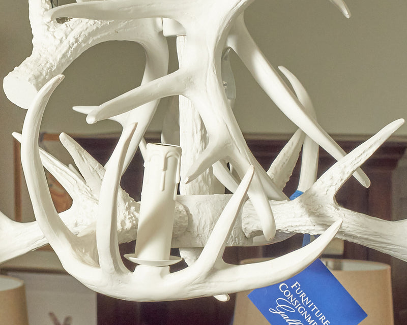 Bleached White Antler Chandelier