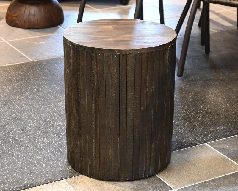 Dark Ribbed Accent Table