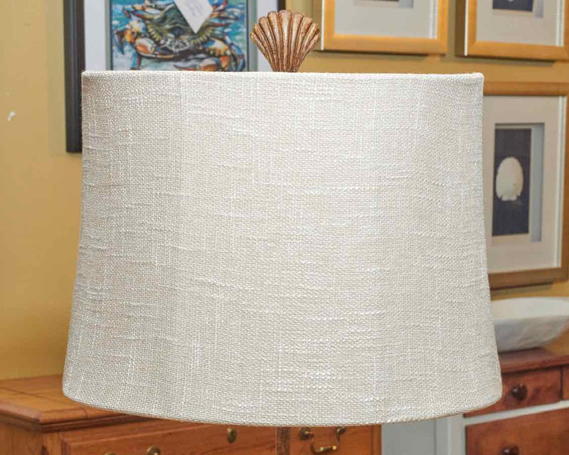 Crab Fossil In Lakeport Finish With Taupe Fabric Shade Table Lamp