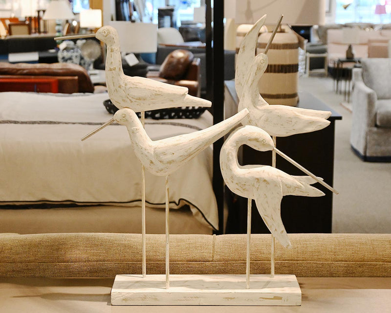 Wildwood Waterbird Tabletop Sculpture in White Driftwood