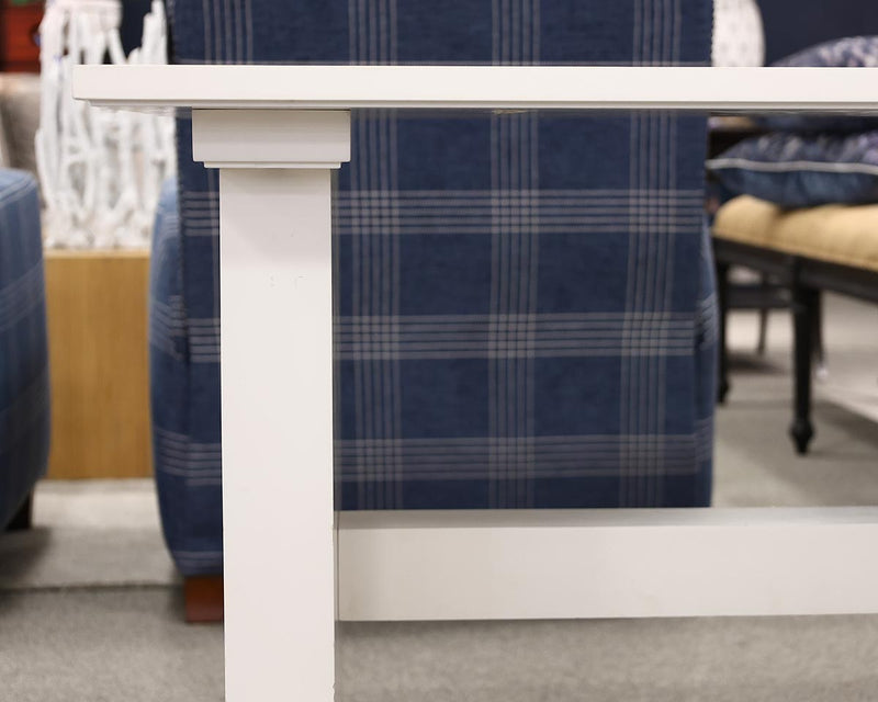 Custom Dining Table with Panel Trestle in White Lacquer Finish