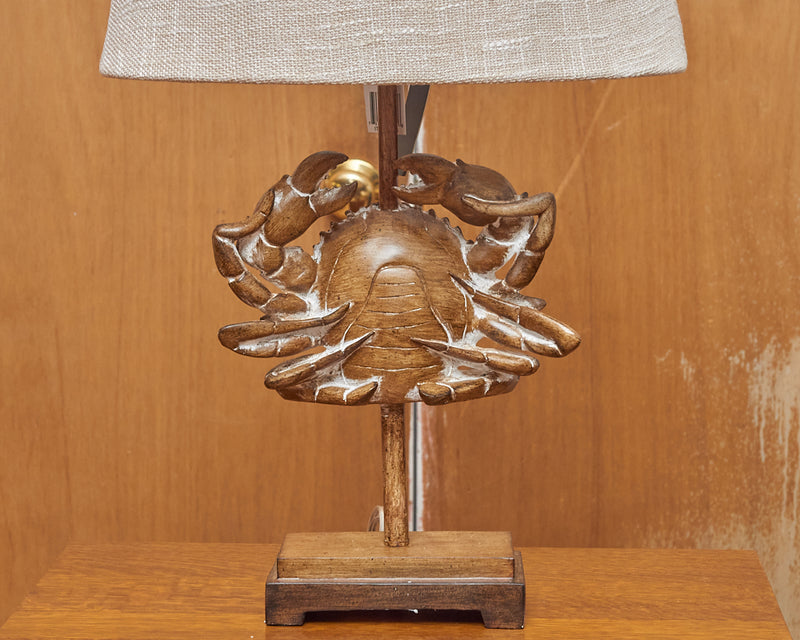 Crab Fossil In Laleport Finish On Metal Stand Table Lamp