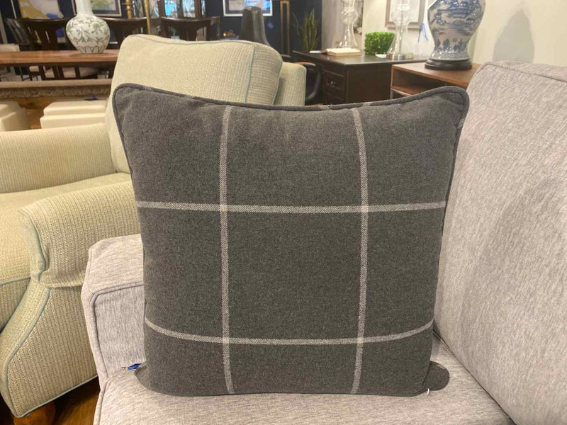 Grey on Grey Grid Accent Pillow