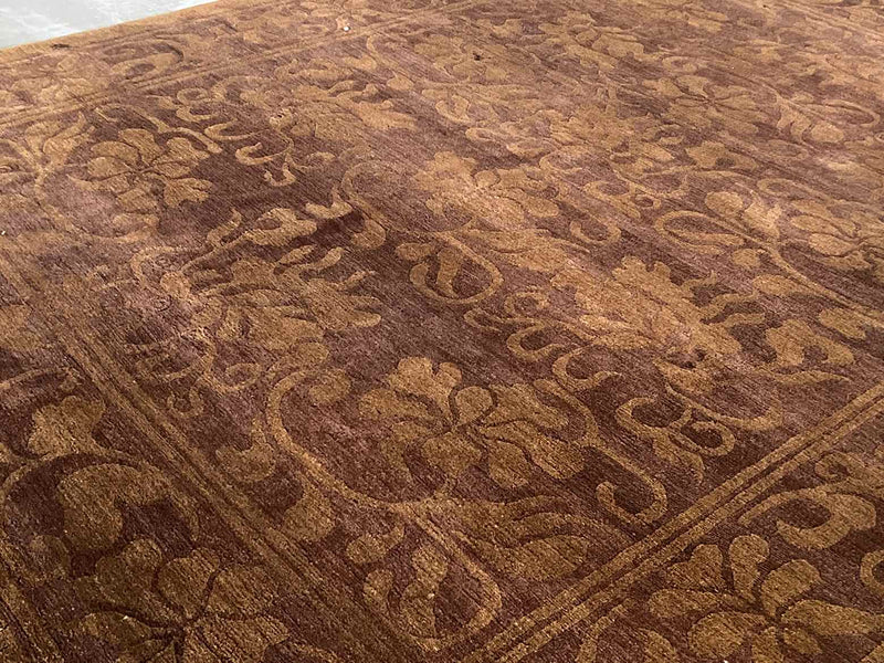 Bronze and Aubergine Turkish Area Rug