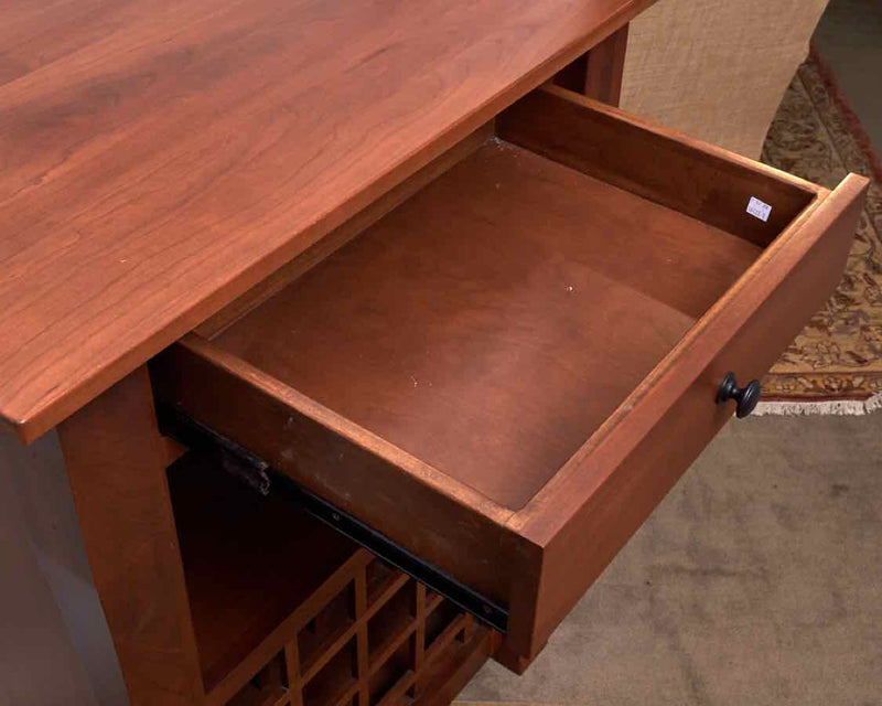 Conrad Grebel Solid Cherry 12 Bottle Wine Holder & Drawer  Bar Cabinet