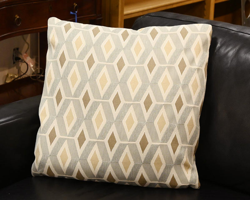 "Candid Cloud" Tan & Blue Accent Pillow