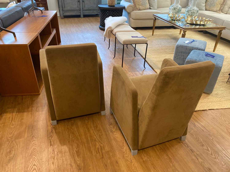 Pair of Cassina "Minta" Tan Contemporary Armchairs