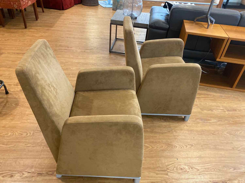 Pair of Cassina "Minta" Tan Contemporary Armchairs