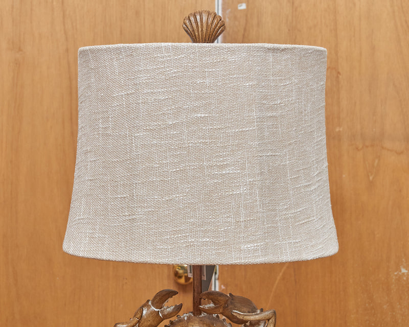 Crab Fossil In Laleport Finish On Metal Stand Table Lamp