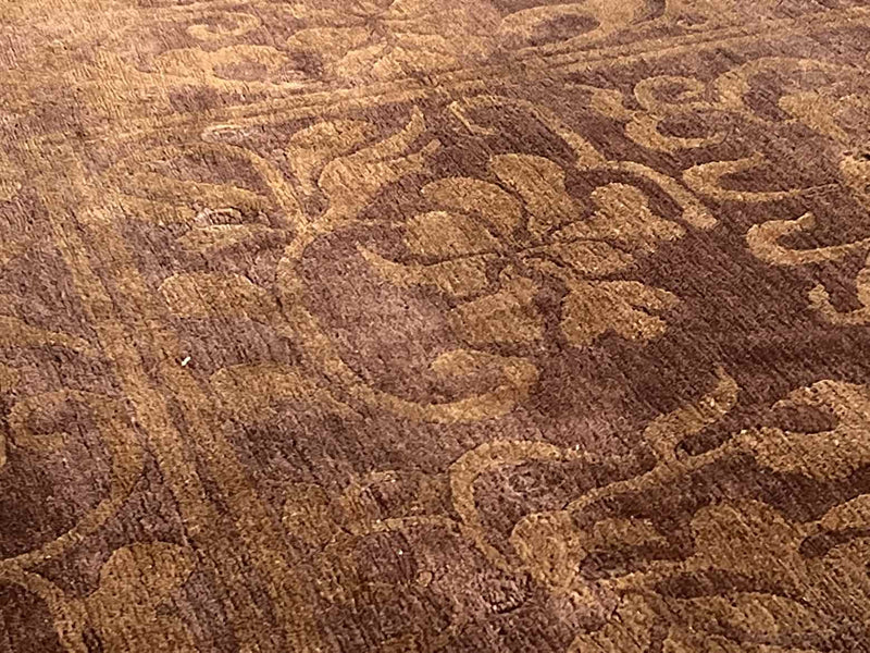 Bronze and Aubergine Turkish Area Rug