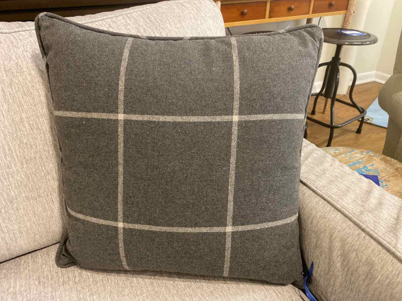 Grey on Grey Grid Accent Pillow